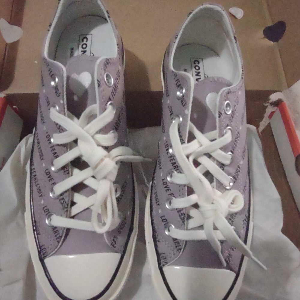 CONVERSE | Chuck 70 Love Fearlessly | Size 9 |  Amethyst Grey/Egret/Black